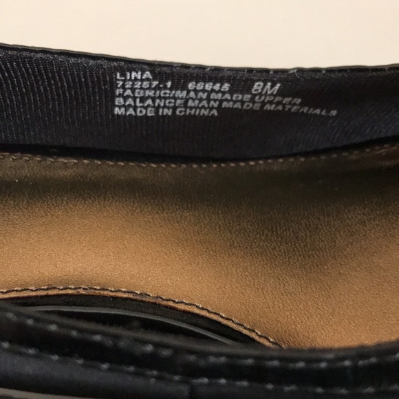 Life Stride Stylish Black Peep-Toe Flats. Size 8 M - Picture 4 of 9